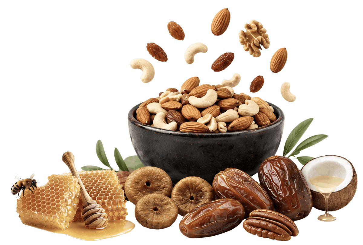 Organic Honey, Nuts, Dates and Natural Food